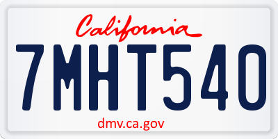 CA license plate 7MHT540