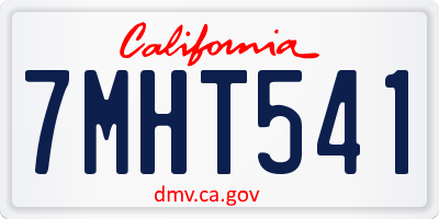 CA license plate 7MHT541