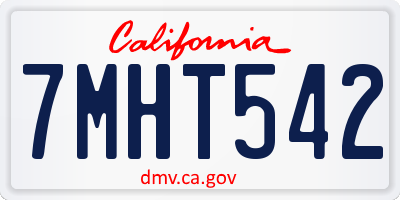 CA license plate 7MHT542