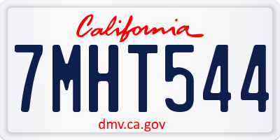 CA license plate 7MHT544