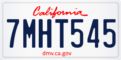 CA license plate 7MHT545
