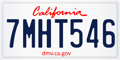 CA license plate 7MHT546