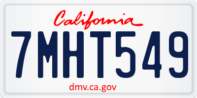 CA license plate 7MHT549