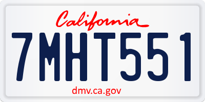 CA license plate 7MHT551