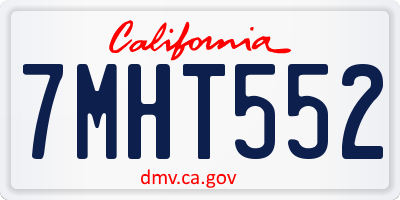 CA license plate 7MHT552