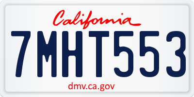 CA license plate 7MHT553