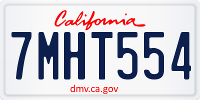 CA license plate 7MHT554