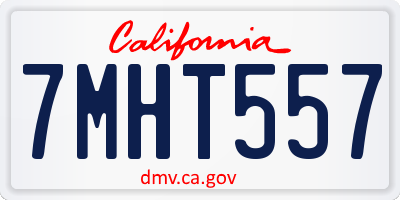 CA license plate 7MHT557