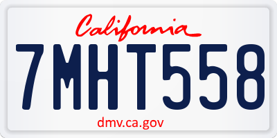 CA license plate 7MHT558