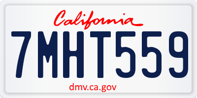 CA license plate 7MHT559