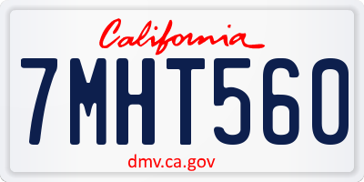 CA license plate 7MHT560