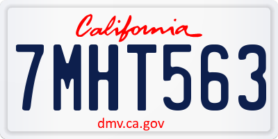 CA license plate 7MHT563