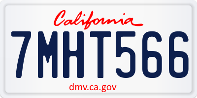 CA license plate 7MHT566