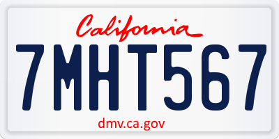 CA license plate 7MHT567