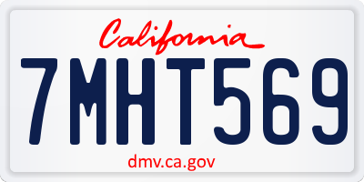 CA license plate 7MHT569