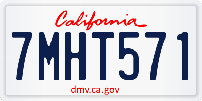 CA license plate 7MHT571