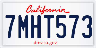 CA license plate 7MHT573
