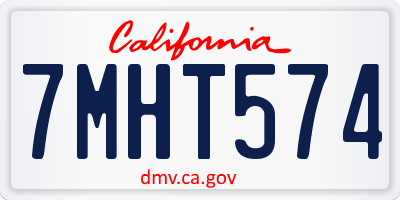 CA license plate 7MHT574