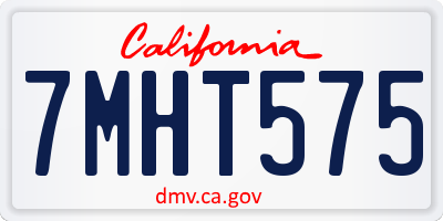 CA license plate 7MHT575