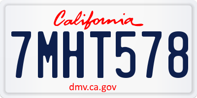 CA license plate 7MHT578