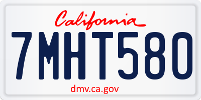 CA license plate 7MHT580