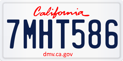 CA license plate 7MHT586