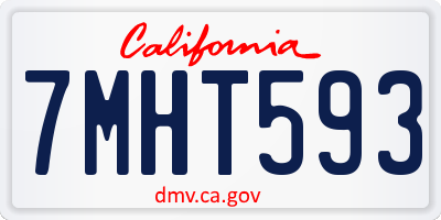 CA license plate 7MHT593