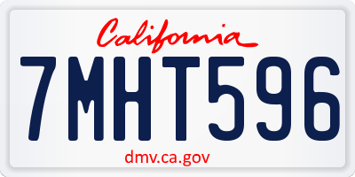 CA license plate 7MHT596