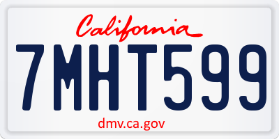 CA license plate 7MHT599