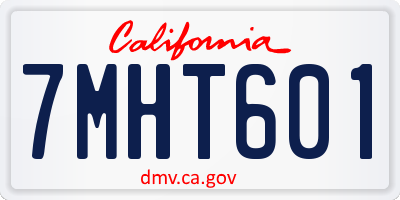 CA license plate 7MHT601