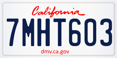CA license plate 7MHT603