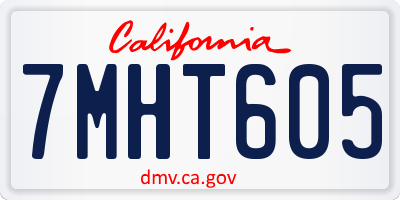 CA license plate 7MHT605