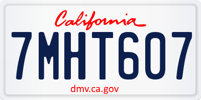 CA license plate 7MHT607