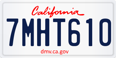 CA license plate 7MHT610