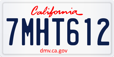 CA license plate 7MHT612