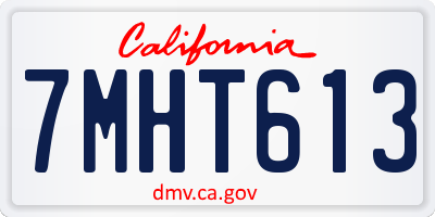 CA license plate 7MHT613