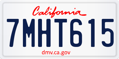 CA license plate 7MHT615