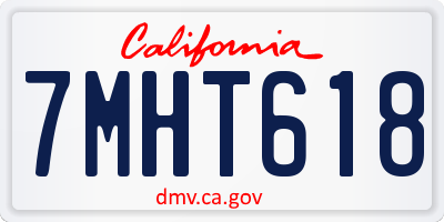 CA license plate 7MHT618