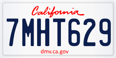CA license plate 7MHT629