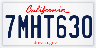 CA license plate 7MHT630