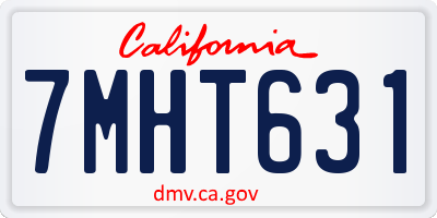 CA license plate 7MHT631