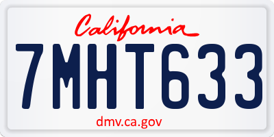 CA license plate 7MHT633