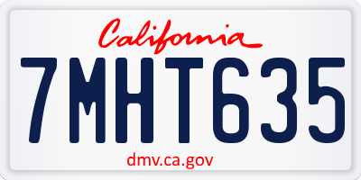 CA license plate 7MHT635