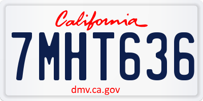 CA license plate 7MHT636