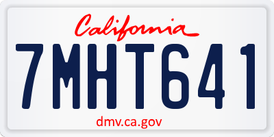 CA license plate 7MHT641