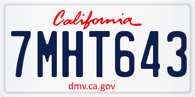 CA license plate 7MHT643