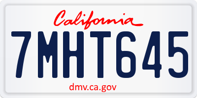 CA license plate 7MHT645
