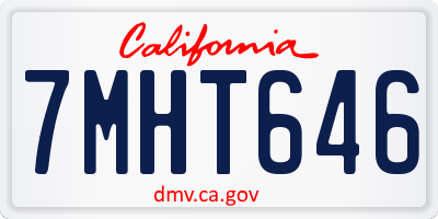 CA license plate 7MHT646