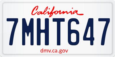 CA license plate 7MHT647