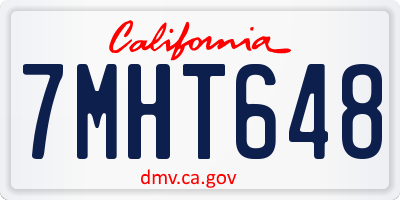 CA license plate 7MHT648